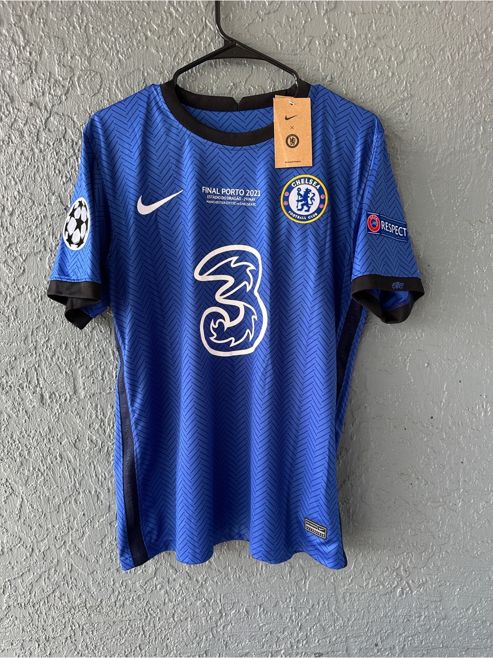 Chelsea Pulisic Final 2021 Home Blue Soccer Jersey Men Size